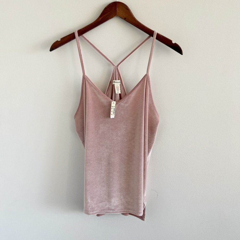 NWOT Madewell Velvet Pajama Cami Blouse Shirt Top Large